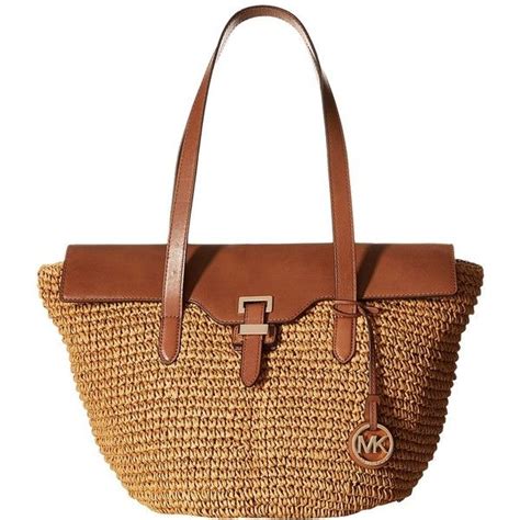 michael kors straw naomi large tote walnut|Naomi Large Straw Tote Bag .